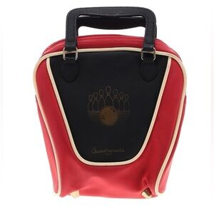Y2K Accoutrements Vintage Mini Bowling Ball Bag Purse Pins Red Black Retro 2000